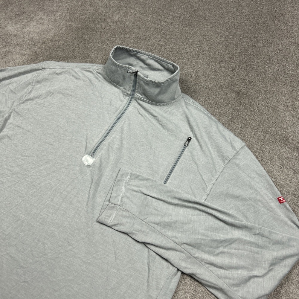 SCOTTeVEST TEC Tactical Utility 1/4 Zip Pullover L Gray Outdoor Hiking Bamboo